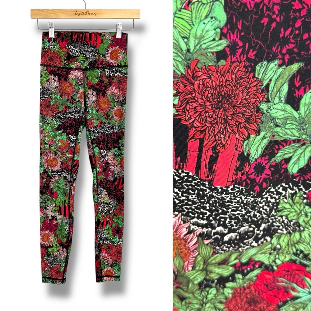 Lululemon Wunder Under Hi-Rise Tight Zen Garden Leggings 4 Yoga Gym Tights EUC